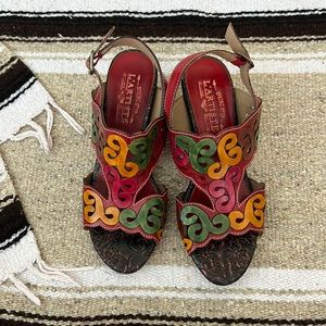 Spring Step By L'artiste Ketta Womens Leather Sandal- size 39 (7-7.5)